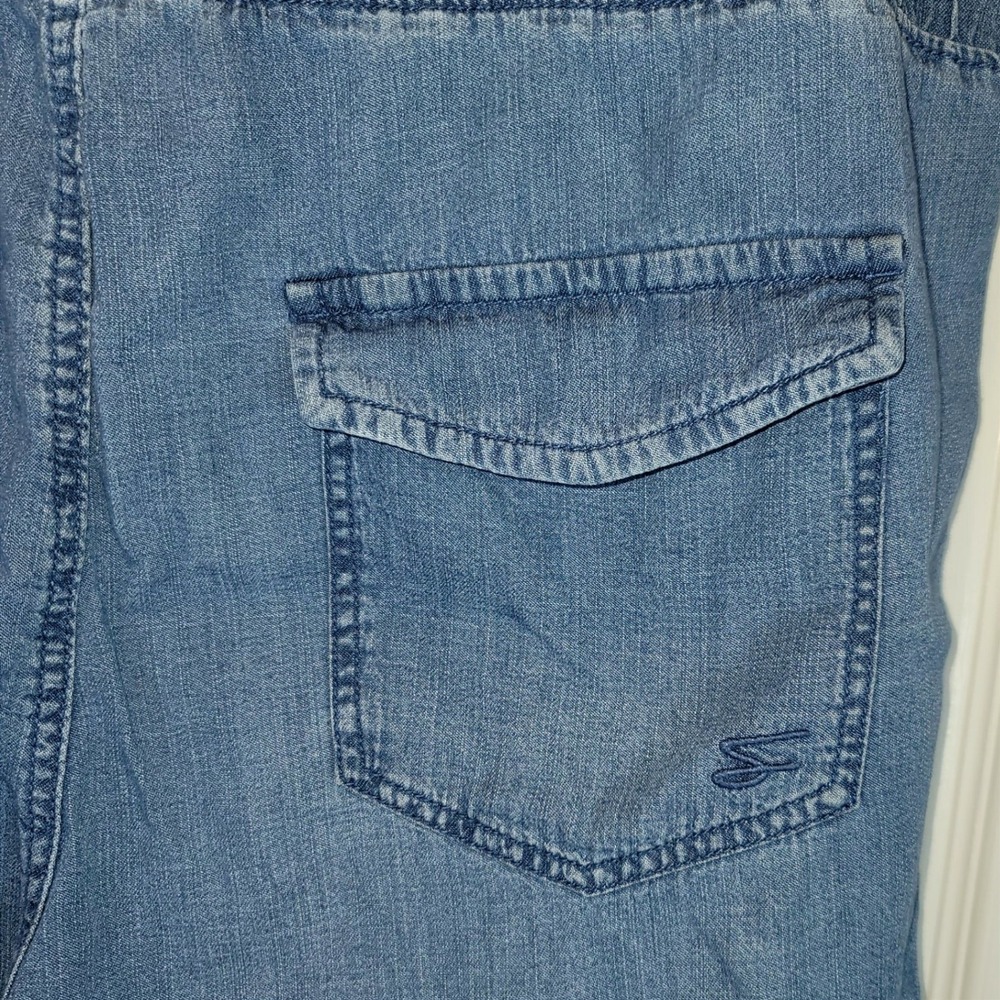 Seven7 Utility Jogger Pants Blue Denim Pull-On Womens Sz XL Cargo - Picture 6 of 13